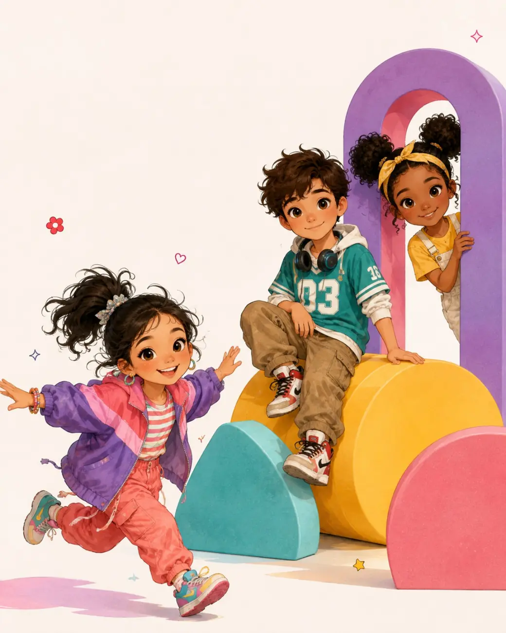Children playing in a colourful MINIscapes space