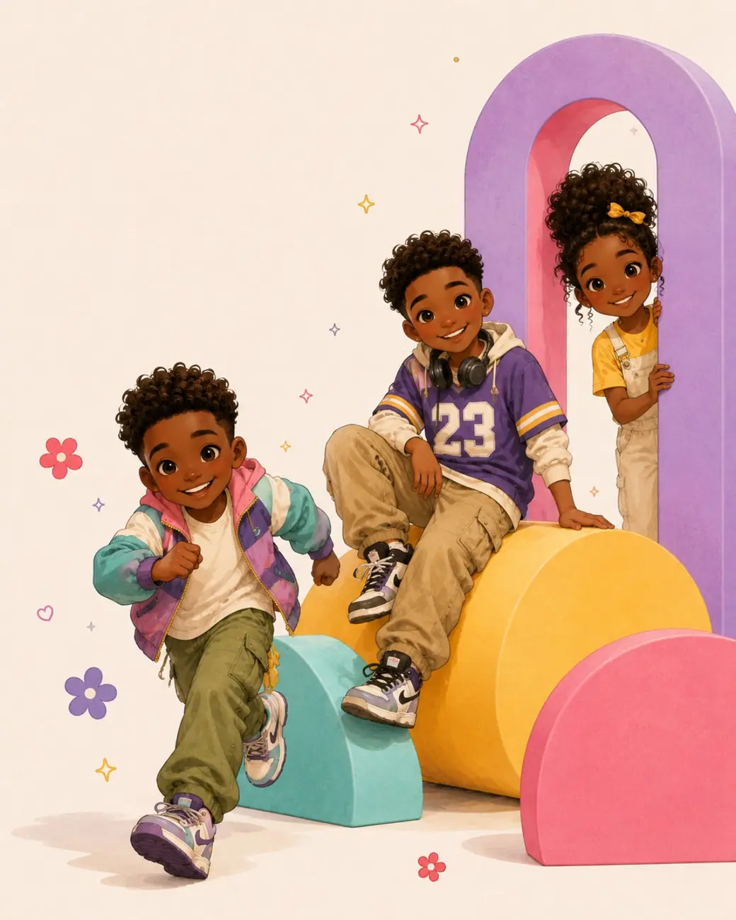 Children playing in a colourful MINIscapes space